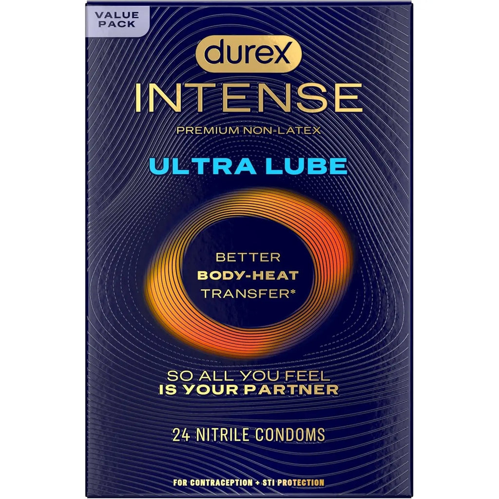 Durex® Durex Intense Ultra Lube Nitrile Condoms, Non-Latex Extra Silicone 24-Pack