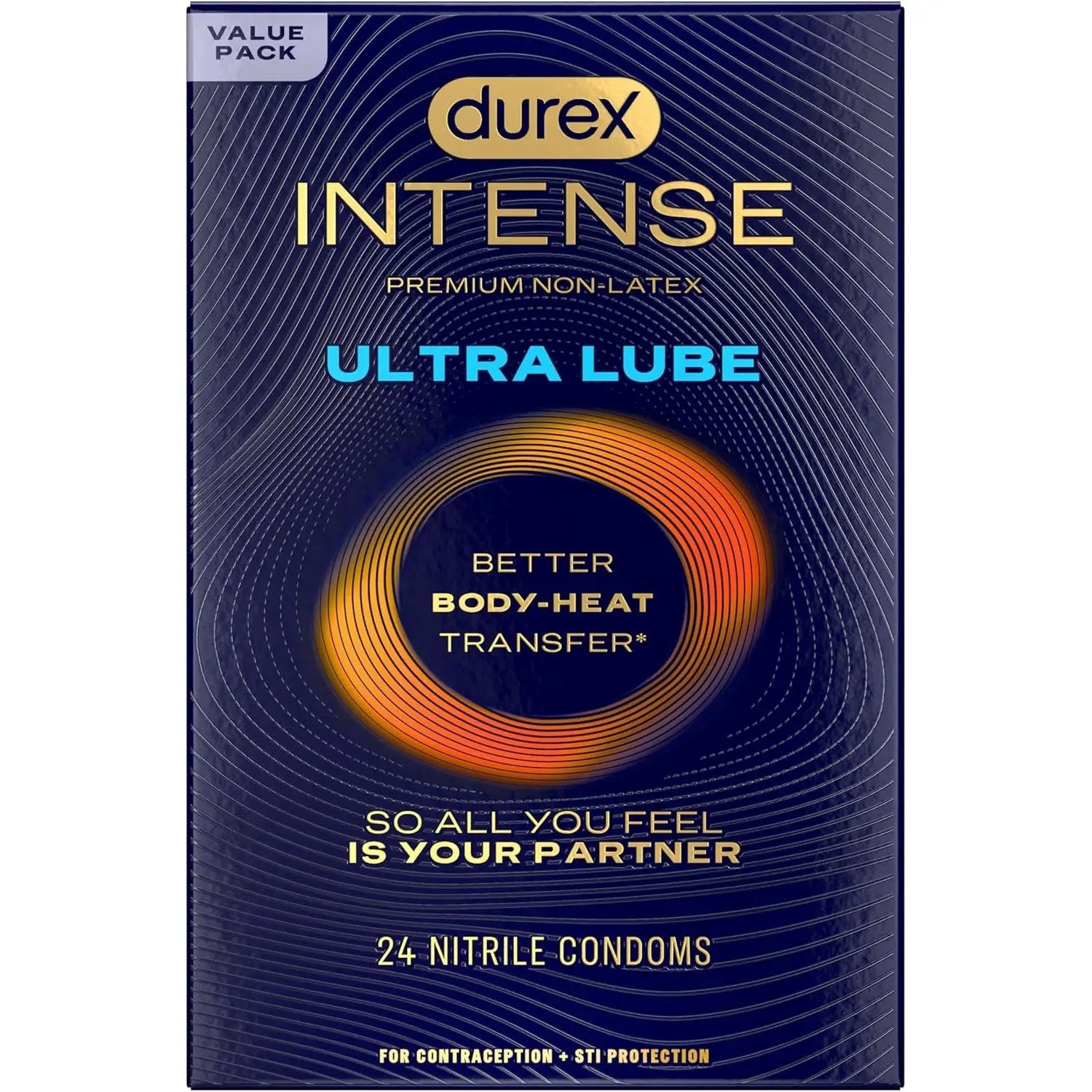 Durex® Durex Intense Ultra Lube Nitrile Condoms, Non-Latex Extra Silicone 24-Pack