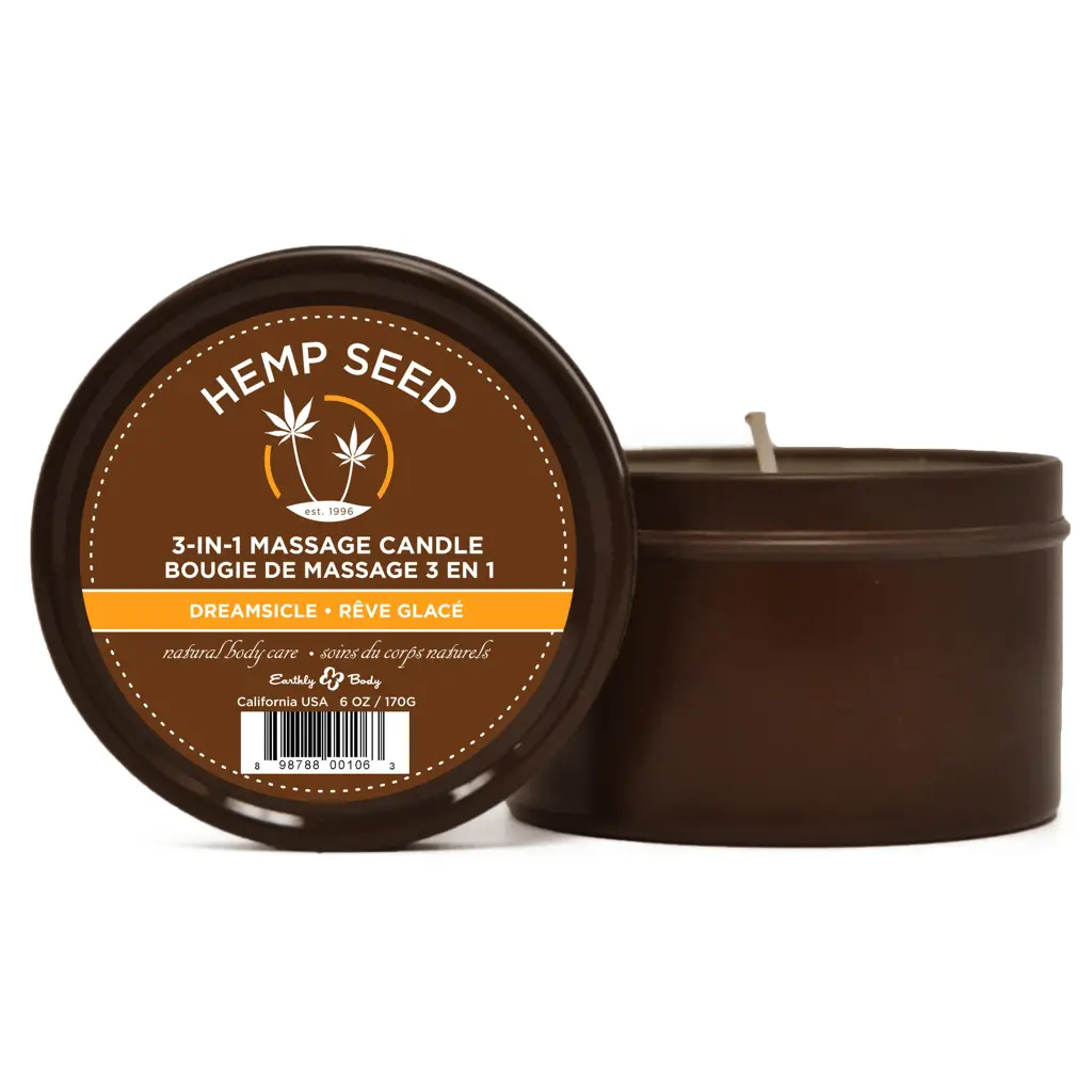 Earthly Body Hemp Seed 3-In-1 Massage Candle Dreamsicle - Rolik®