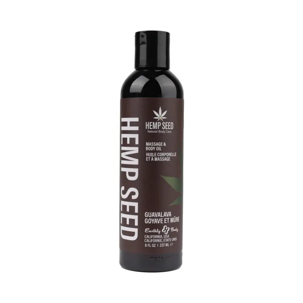 Earthly Body Hemp Seed Massage Oil - Natural Hydrating Guavalava