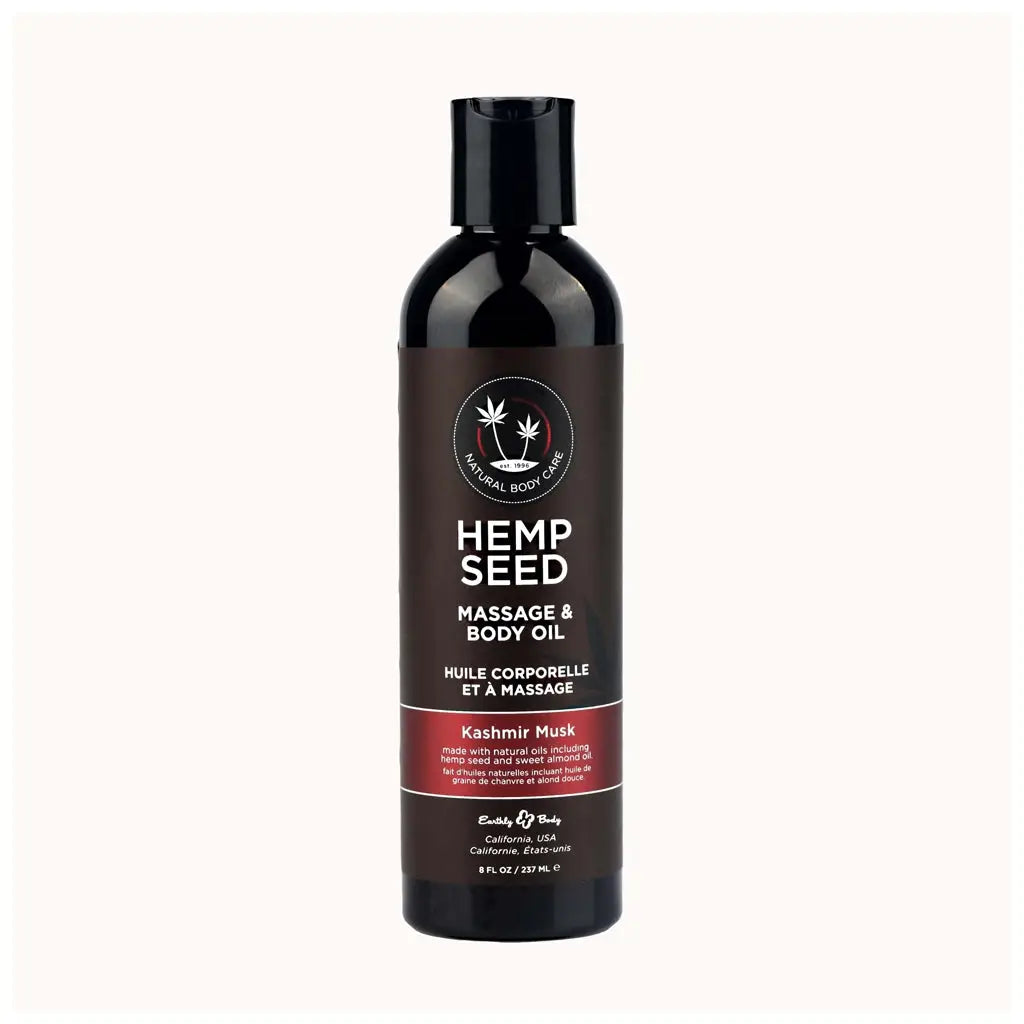 Earthly Body Hemp Seed Massage Oil - Natural Hydrating Kashmir Musk