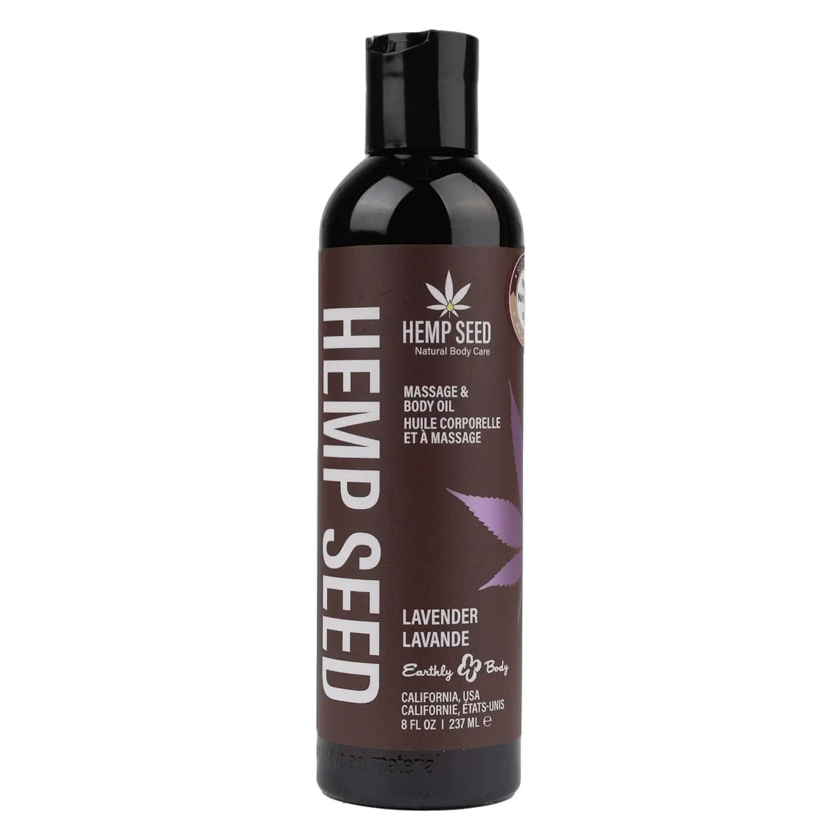 Earthly Body Hemp Seed Massage Oil - Natural Hydrating Lavender