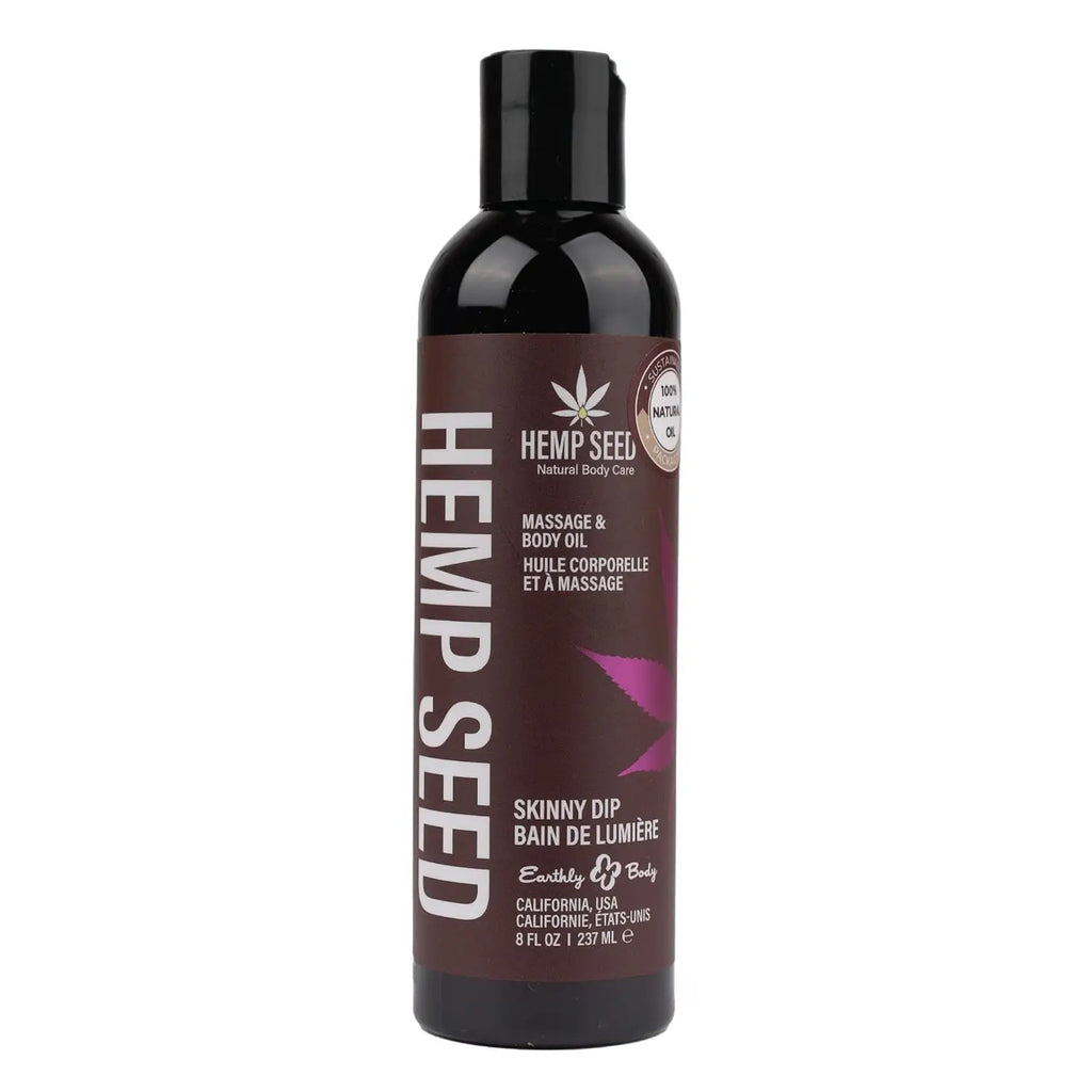 Earthly Body Hemp Seed Massage Oil - Natural Hydrating Skinny Dip