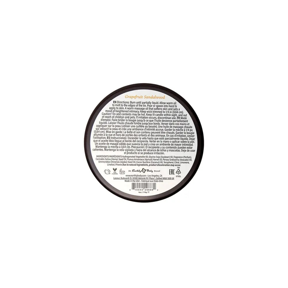 Earthly Body At Night Massage Candle | 4 Scents | Hemp & Botanical Oils