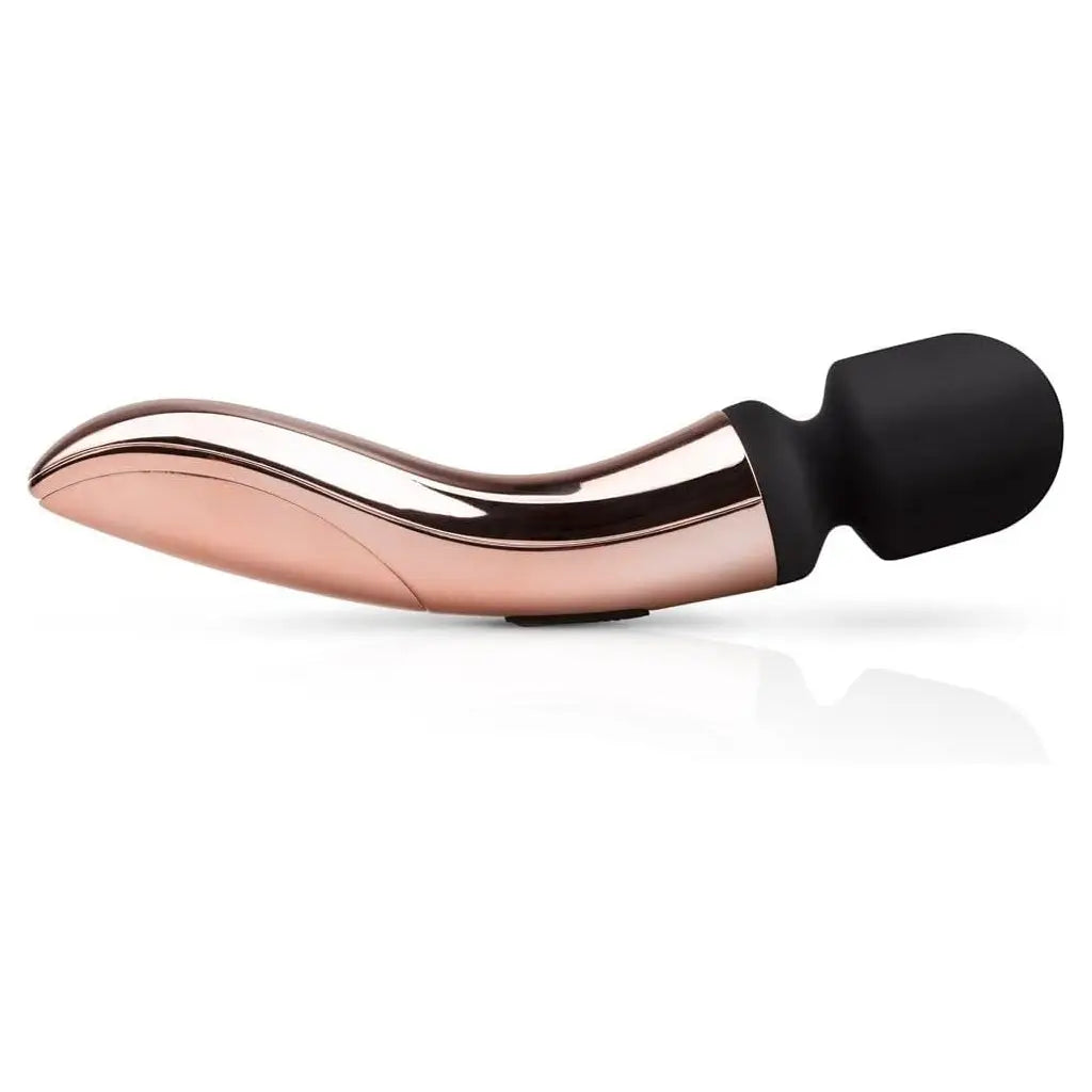 EDC Wholesale Rosy Gold Nouveau Curve Wand Vibrator – 10-Speed Rechargeable Massager Rose