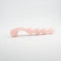 Elegance Knotted Rose Quartz Dildo / 10’’ Curved Bulbous,Ribbed Double End