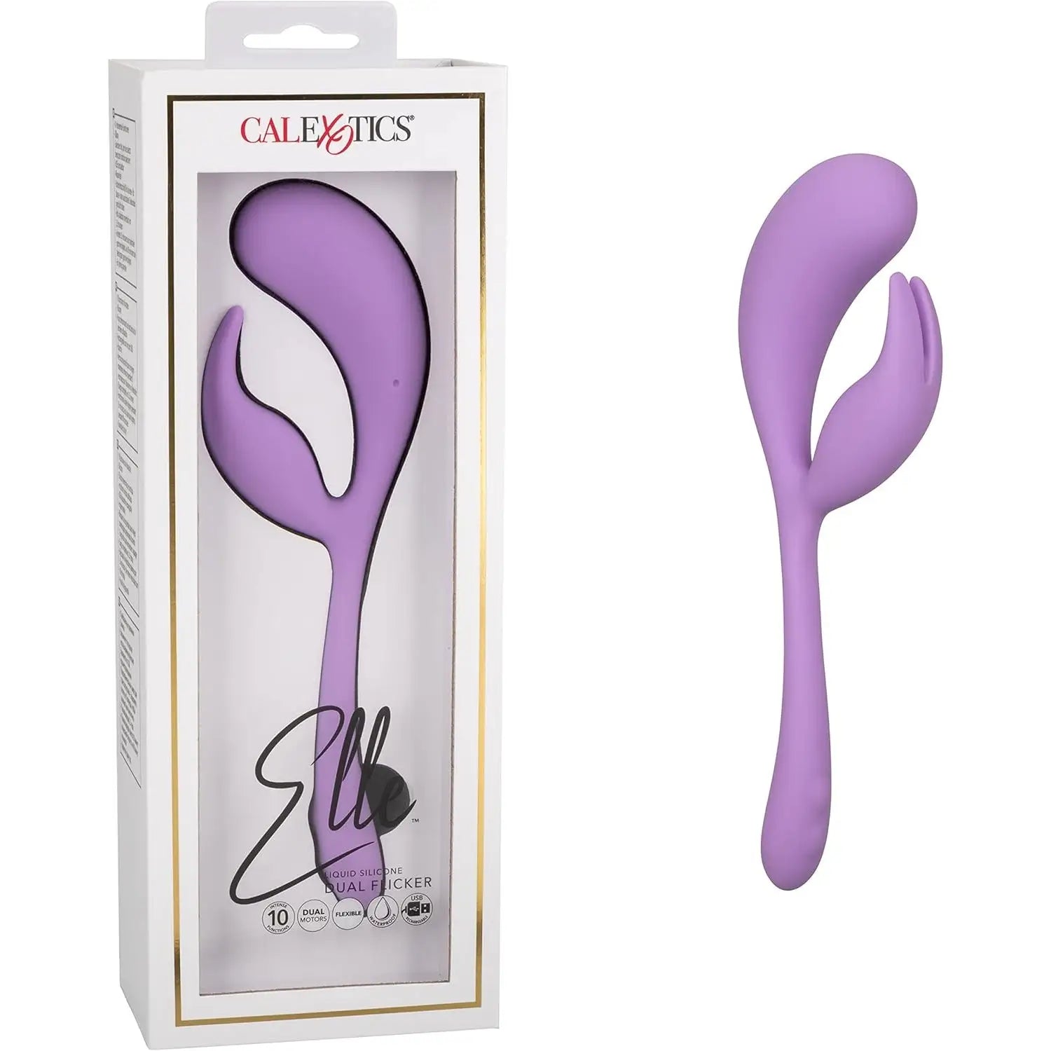 Elle™ Liquid Silicone Dual Flicker Vibrator - Purple