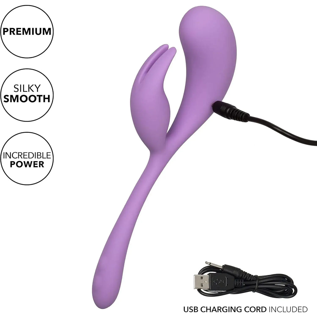 Elle™ Liquid Silicone Dual Flicker Vibrator - Purple