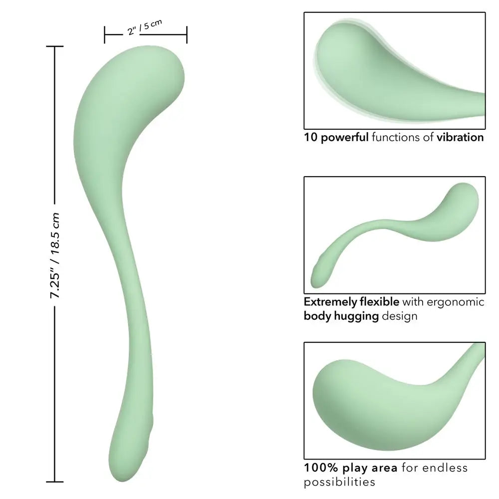 Elle™ Liquid Silicone Wand Vibrator - Green - Vibrator