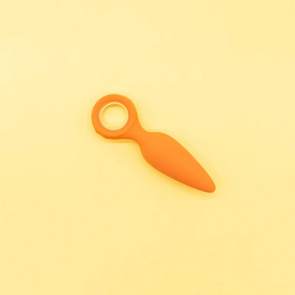Emojibator® Cheeky Vibrating Butt Plug Orange