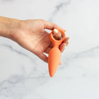 Emojibator® Cheeky Vibrating Butt Plug Orange