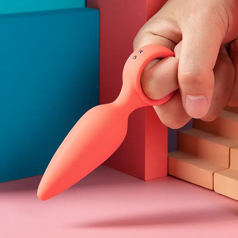 Emojibator® Cheeky Vibrating Butt Plug Orange