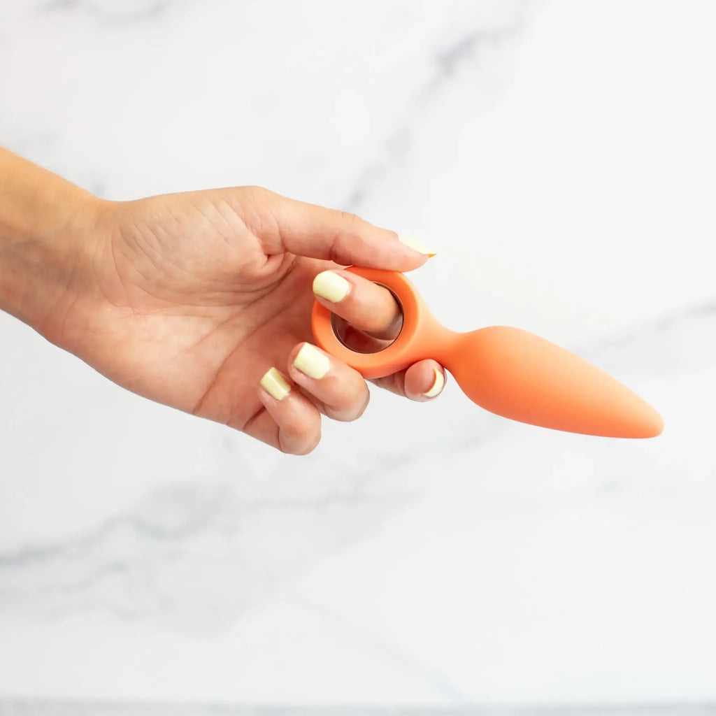 Emojibator® Cheeky Vibrating Butt Plug Orange