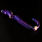 Our Erotic Journey® Cristal Blue Flame Curved Glass Dildo - Rolik®