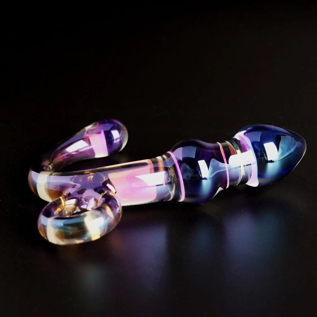 Our Erotic Journey® Cristal Orchid Pulse Glass Toy with Removable Bullet Vibrator - Purple - Dildo