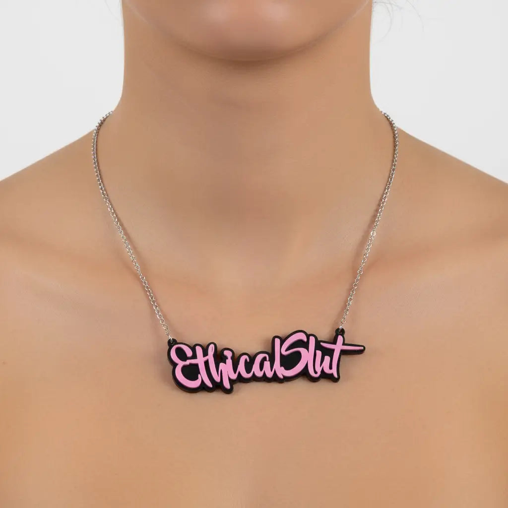 Pink Ethical Slut Necklace