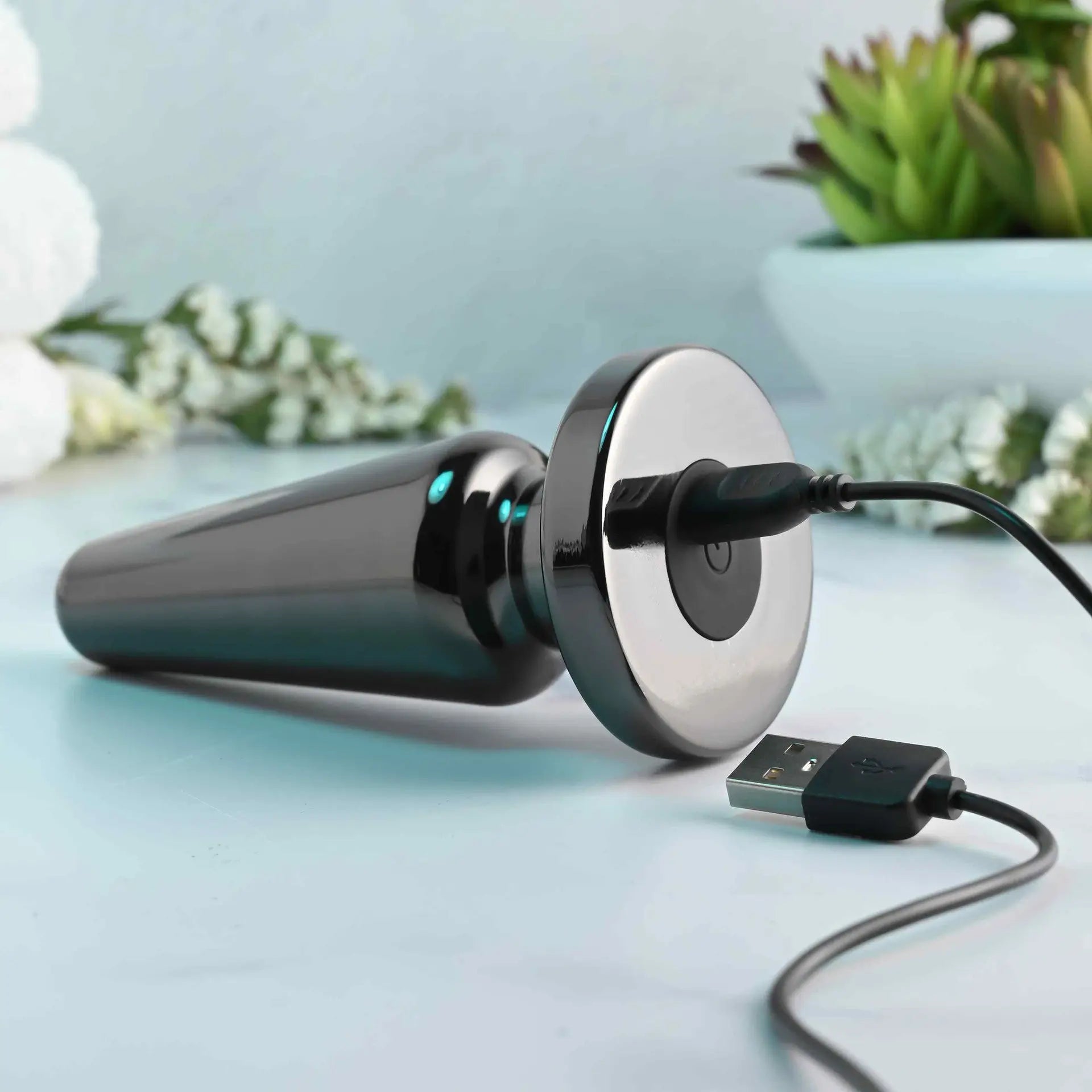 Evolved® Advanced Vibrating Rechargeable Metal Plug - Silver - Butt Plug