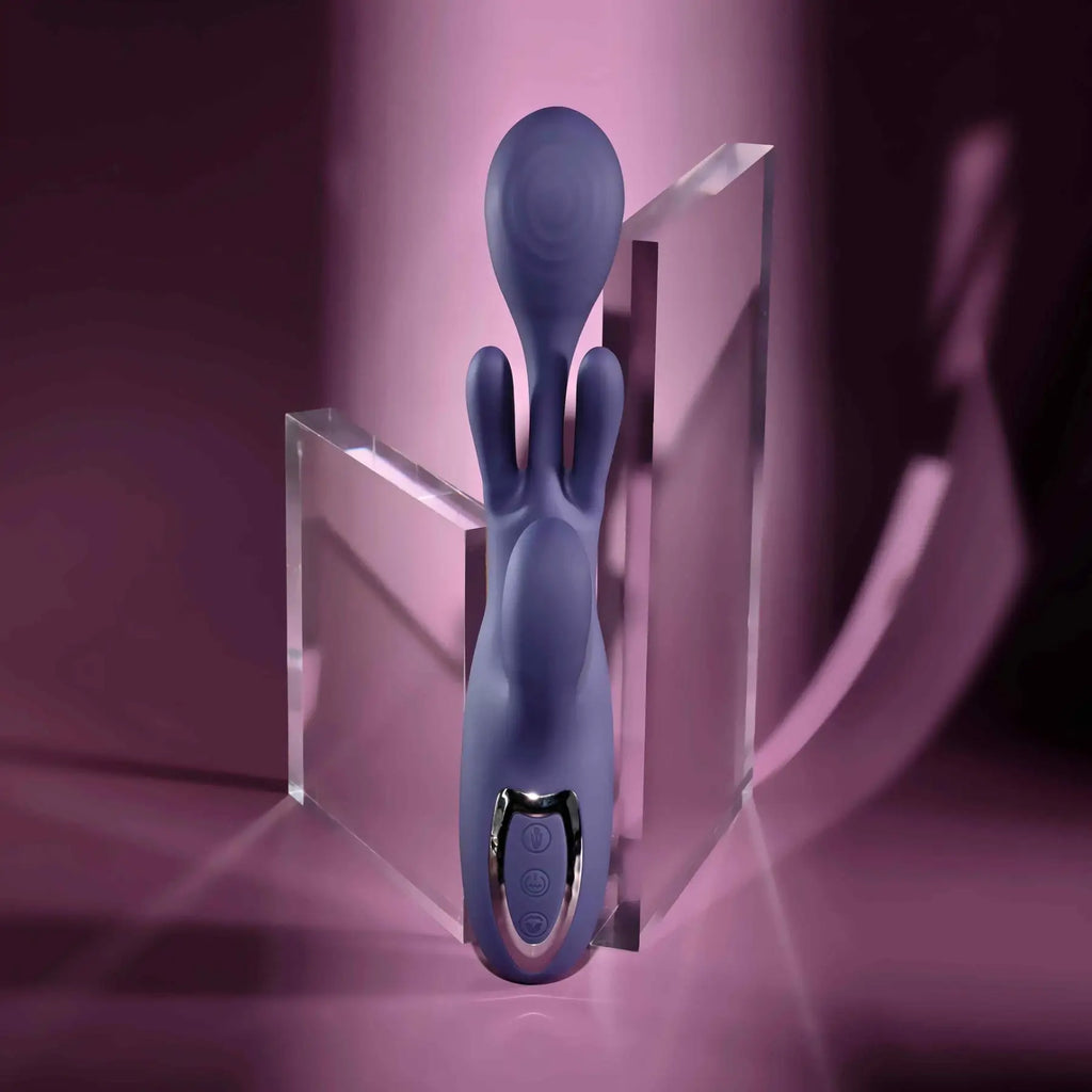 Evolved® Novelties Bow Down Dual-Action G-Spot & Clitoral Rabbit Vibrator Dark Purple