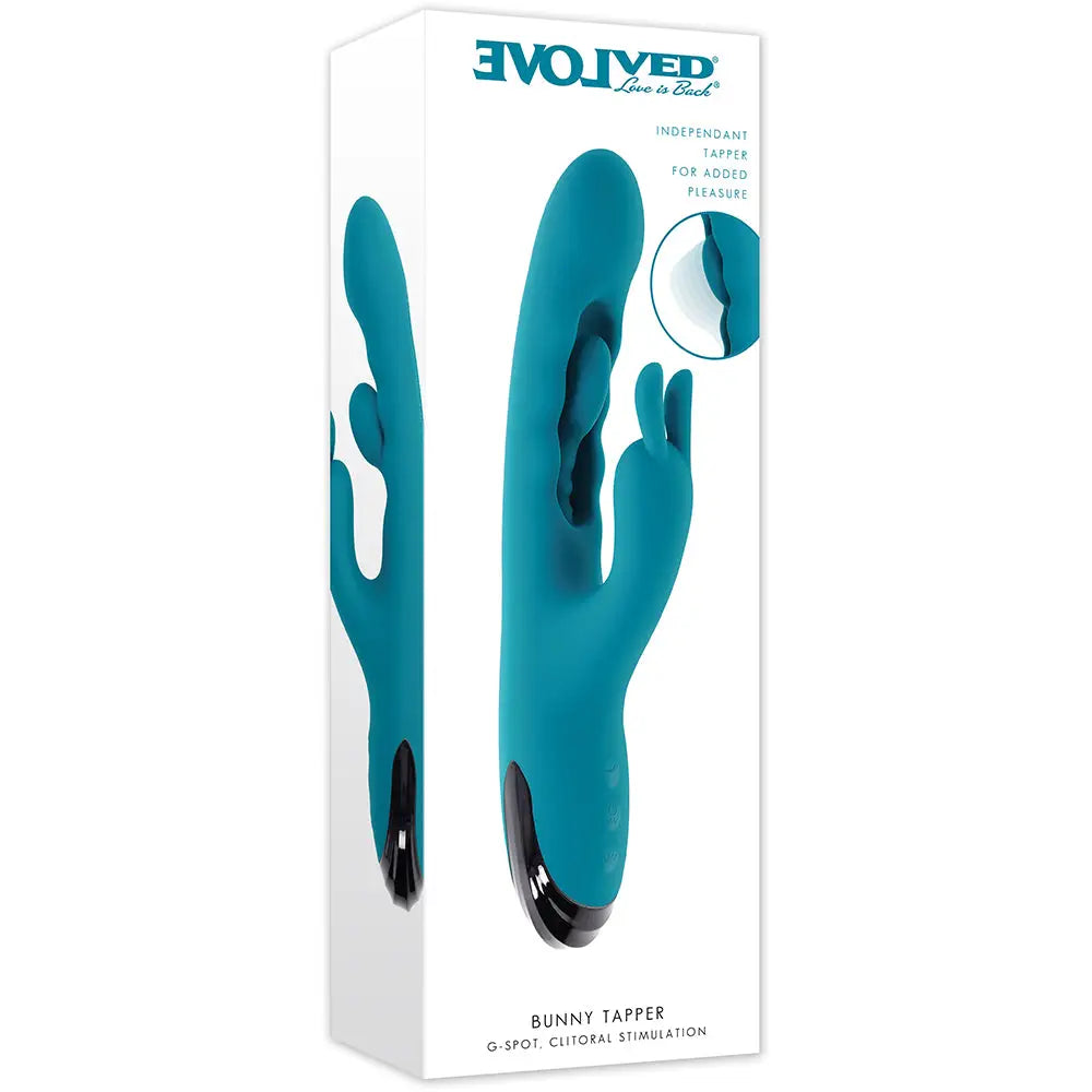 Evolved® Novelties Evolved Bunny Tapper, Triple-Motor Rabbit Vibrator Teal