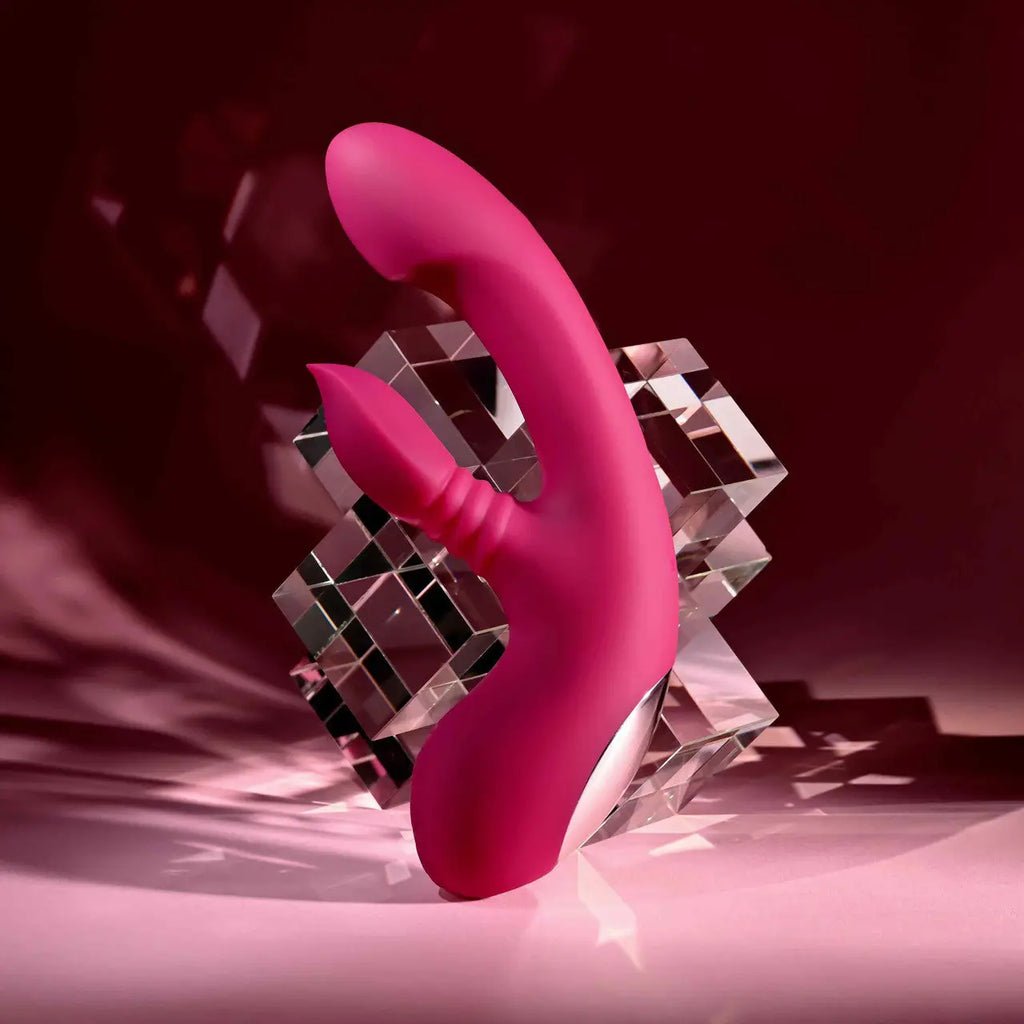 Evolved® Novelties Evolved Gentle Persuasion Come-Hither Rabbit Vibrator Cerise