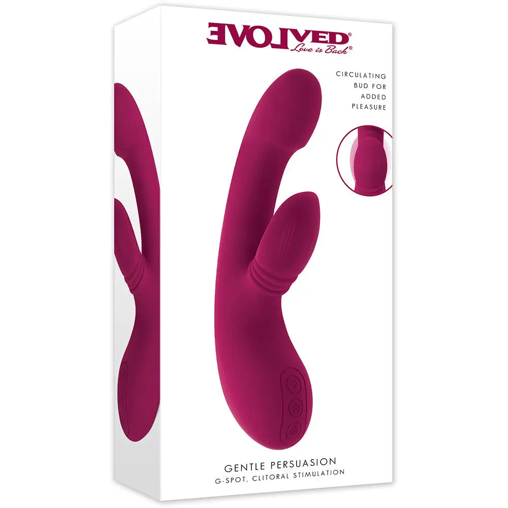 Evolved® Novelties Evolved Gentle Persuasion Come-Hither Rabbit Vibrator Cerise