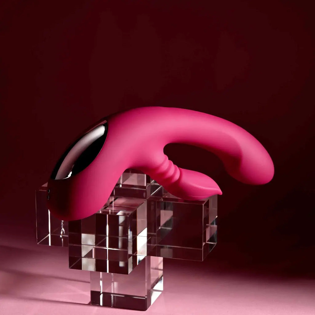 Evolved® Novelties Evolved Gentle Persuasion Come-Hither Rabbit Vibrator Cerise