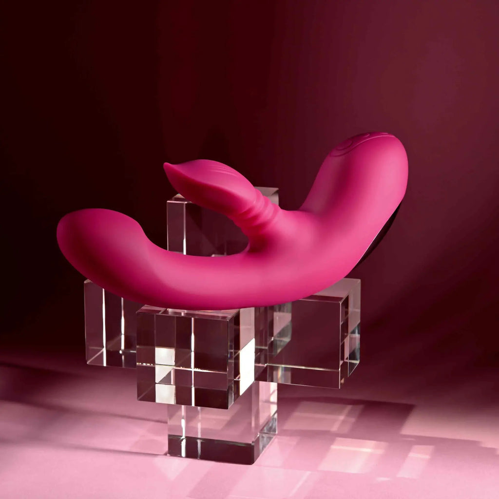 Evolved® Novelties Evolved Gentle Persuasion Come-Hither Rabbit Vibrator Cerise