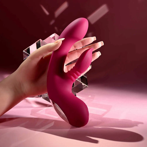 Evolved® Novelties Evolved Gentle Persuasion Come-Hither Rabbit Vibrator Cerise
