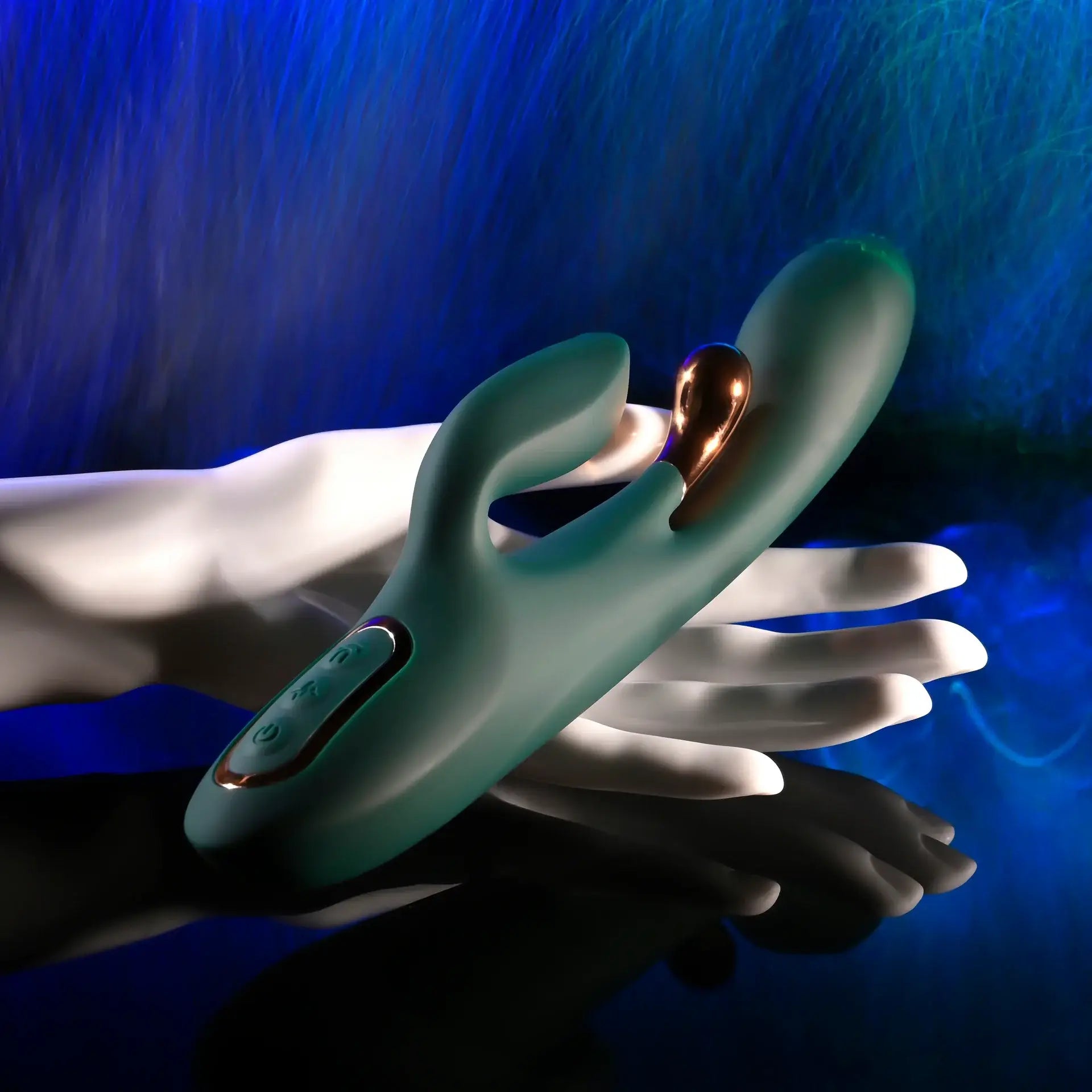 Evolved® Novelties Evolved Golden Goddess G-Spot Flicker Vibrator | Side-to-Side Stimulation & Clitoral Vibe Dark Green