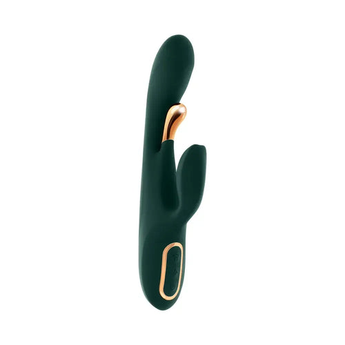 Evolved® Novelties Evolved Golden Goddess G-Spot Flicker Vibrator | Side-to-Side Stimulation & Clitoral Vibe Dark Green