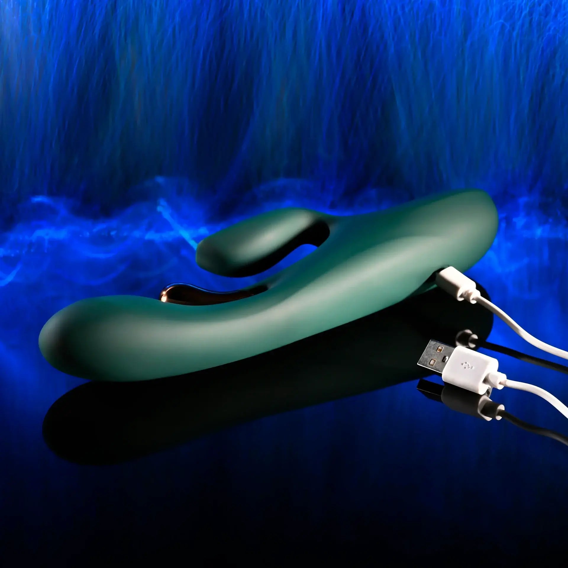 Evolved® Novelties Evolved Golden Goddess G-Spot Flicker Vibrator | Side-to-Side Stimulation & Clitoral Vibe Dark Green