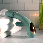 Evolved® Novelties Evolved Rub Me Tender G-Spot & Clitoral Vibrator | Gyrating Thrusting Rotating Sage
