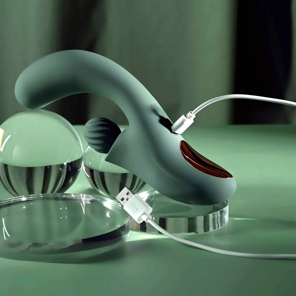 Evolved® Novelties Evolved Spiral Charm, Dual-Motor Clitoral Stimulator Sage