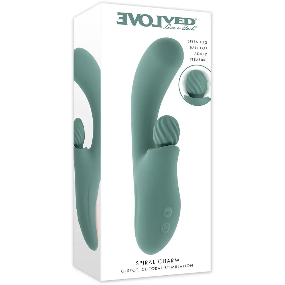 Evolved® Novelties Evolved Spiral Charm, Dual-Motor Clitoral Stimulator Sage