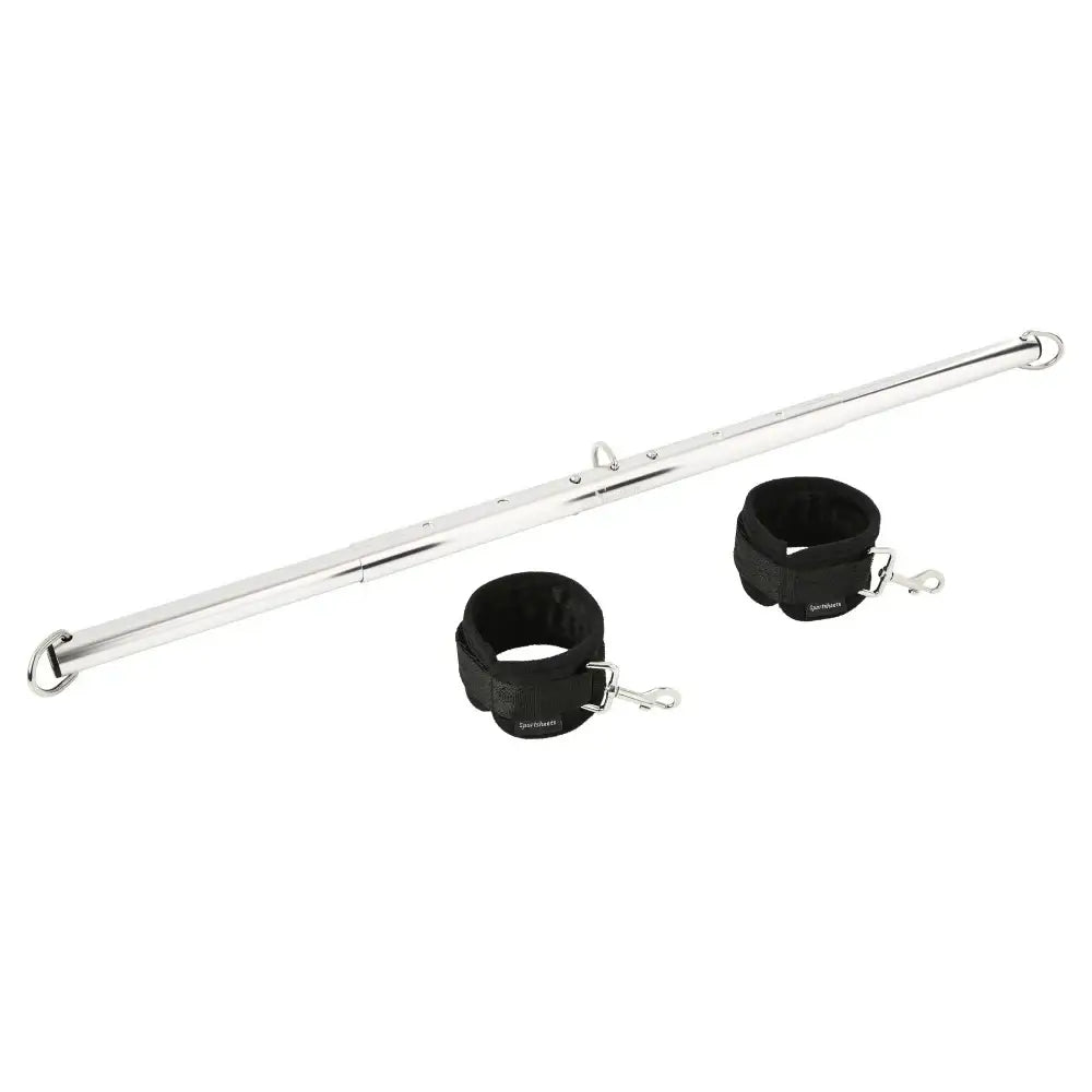 Expandable Spreader Bar and Cuffs Set - Silver - Restraints