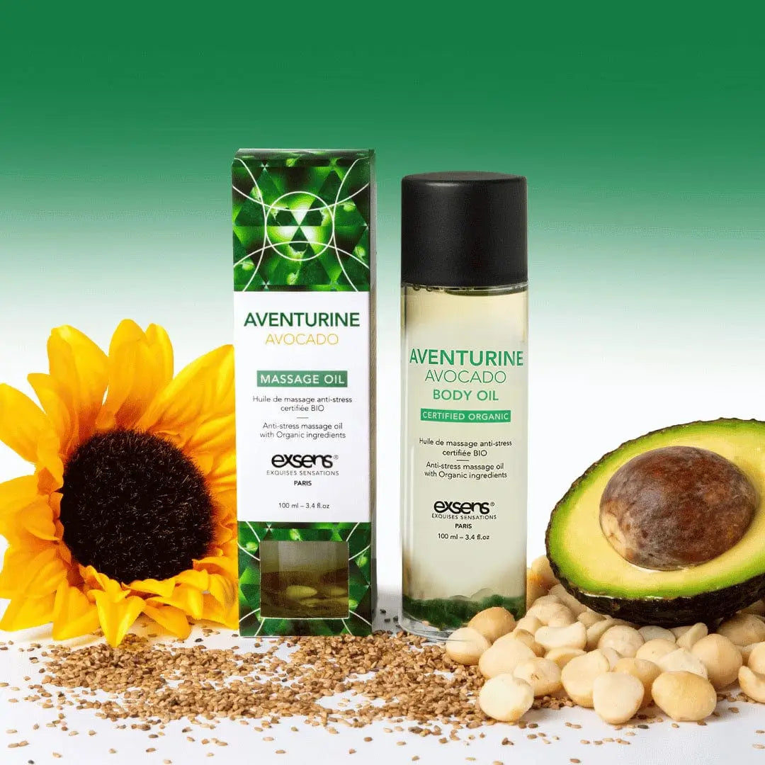 Exsens® Adventurine Avocado Organic Body Oil - 3.4 fl. oz. - Massage