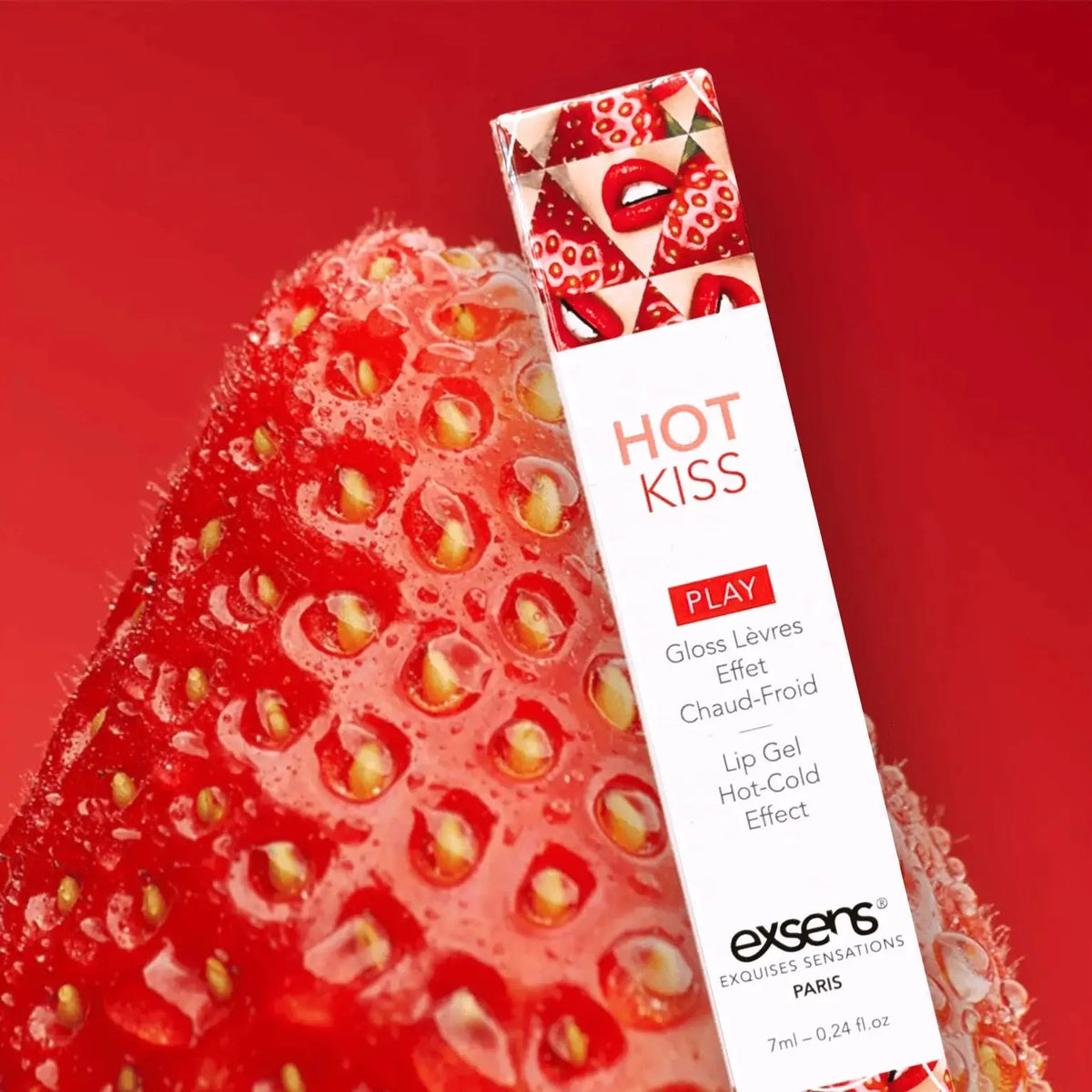 Exsens® Exsens Hot Kiss Strawberry Arousal Lip Gloss - Warming & Cooling