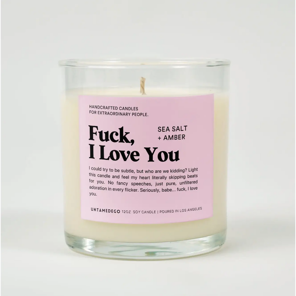 F*ck I Love You Glass Candle SEA SALT + AMBER
