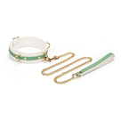 Fairy Collection Leather Collar with Leash - Mint - Restraints