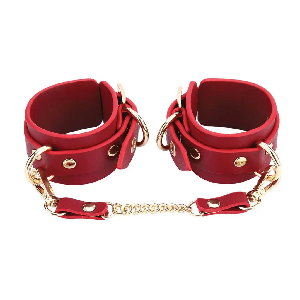 Federico Luxurious Leather Restraint Kit - Red - Restraints