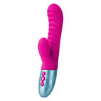 FemmeFunn Delola Dual Density Rabbit Vibrator - Rippled G-Spot Stimulation Hot Pink