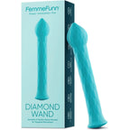 FemmeFunn Diamond Wand - Textured Silicone Vibrator with 21 Settings Aqua