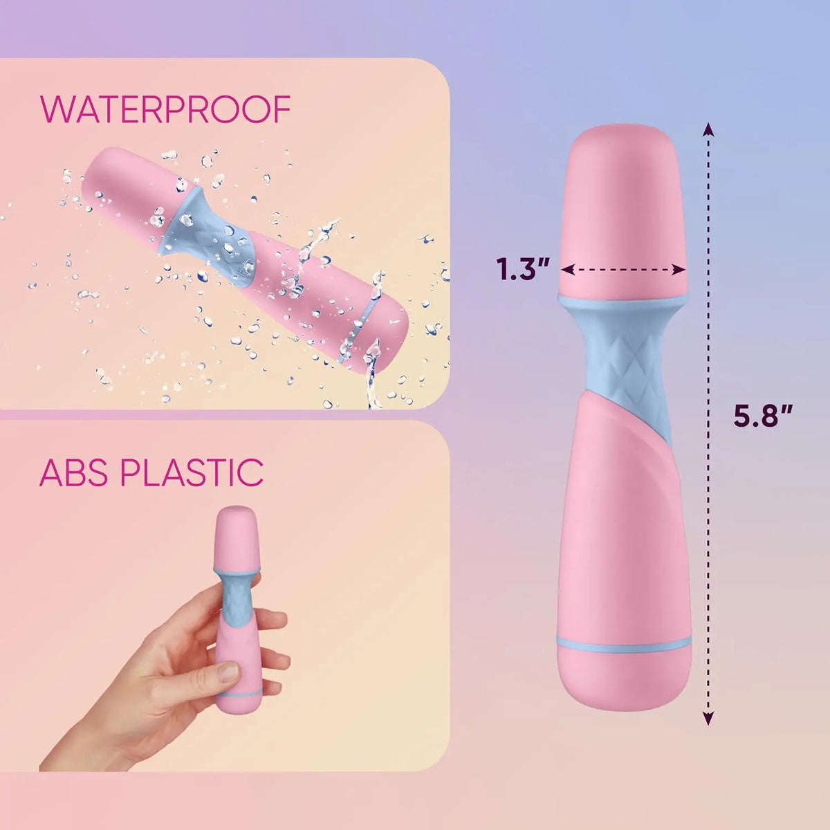 FemmeFunn FFIX Mini Wand Vibrator - 10 Modes Battery Powered