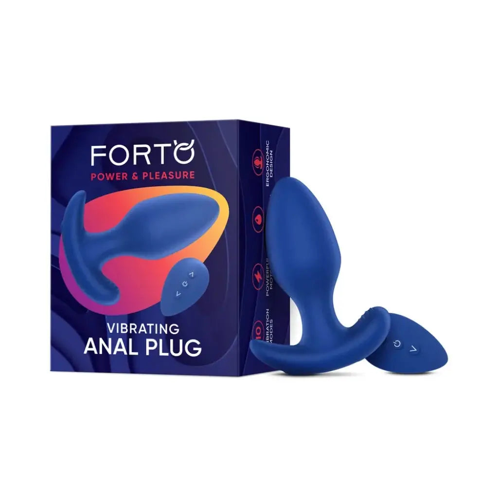 FemmeFunn Forto Remote Vibrating Anal Plug - 10 Modes Waterproof Blue