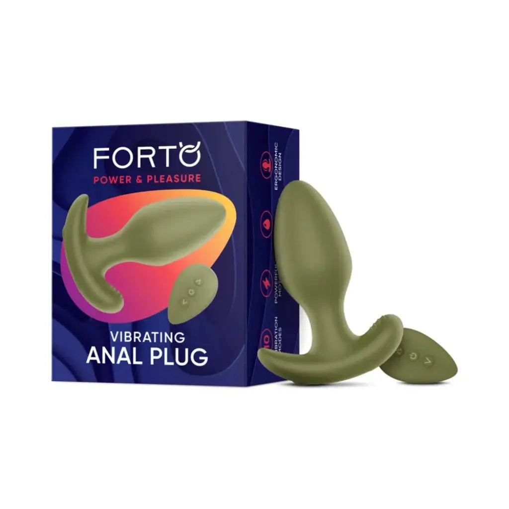 FemmeFunn Forto Remote Vibrating Anal Plug - 10 Modes Waterproof Olive