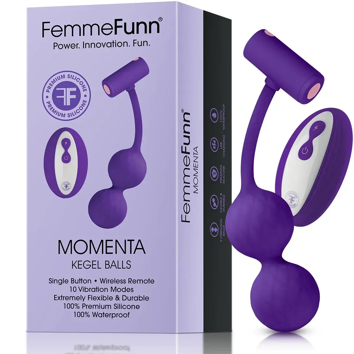 FemmeFunn Momenta Remote-Controlled Vibrating Kegel Balls – Rechargeable Silicone Pelvic Floor Trainer