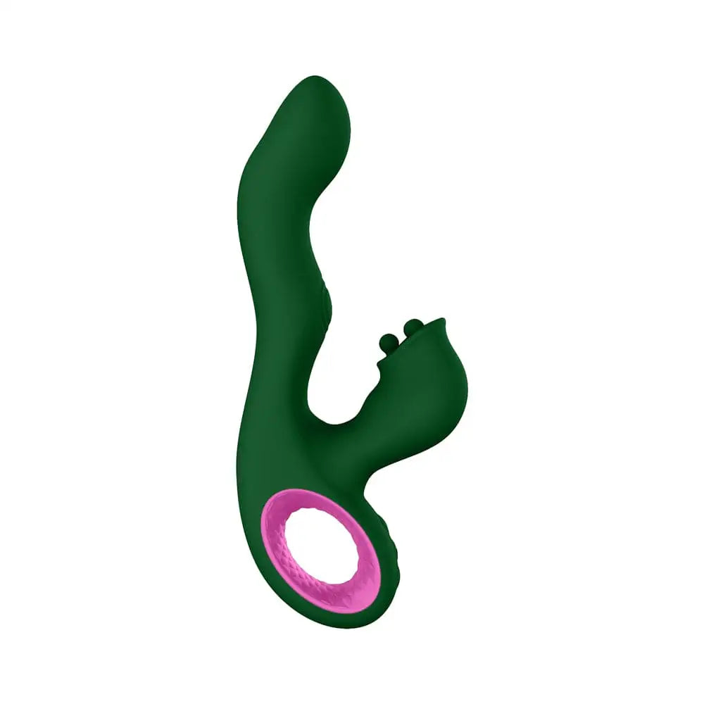 Femmefunn Pallina Triple Action Thumping Rabbit Vibrator Green - Rolik®