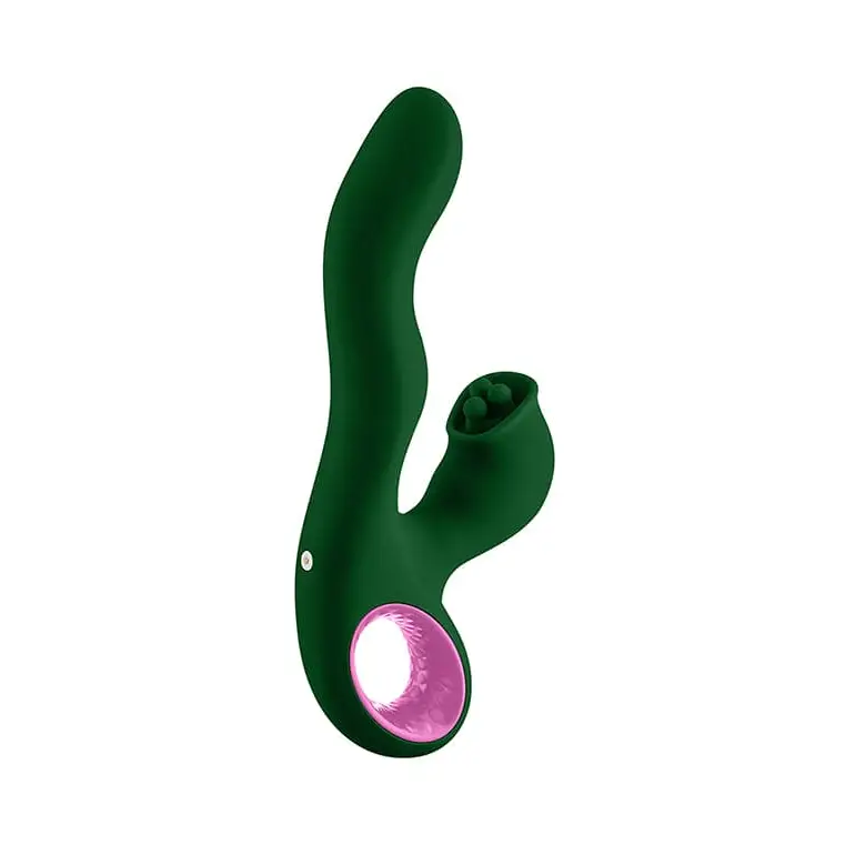Femmefunn Pallina Triple Action Thumping Rabbit Vibrator Green - Rolik®