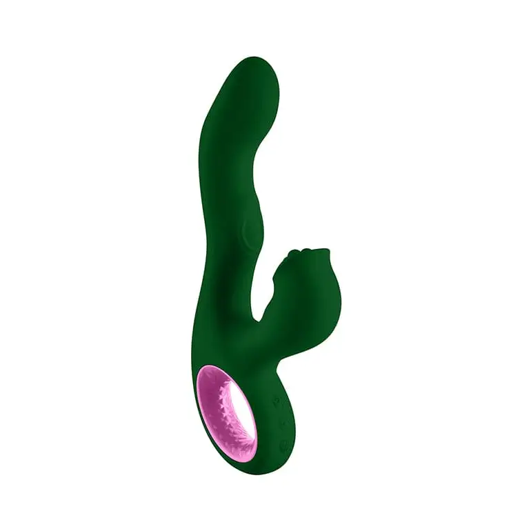 Femmefunn Pallina Triple Action Thumping Rabbit Vibrator Green - Rolik®