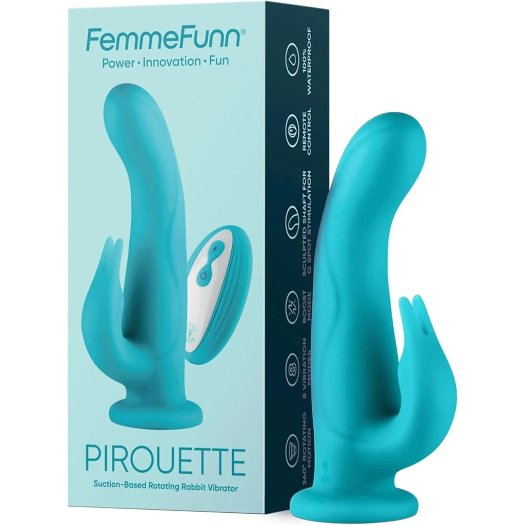 FemmeFunn Pirouette 360° Rotating Rabbit Vibrator with Remote
